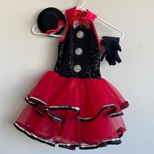 Ballet Recital Sequin Top Hat and Gloves Tutu Dress